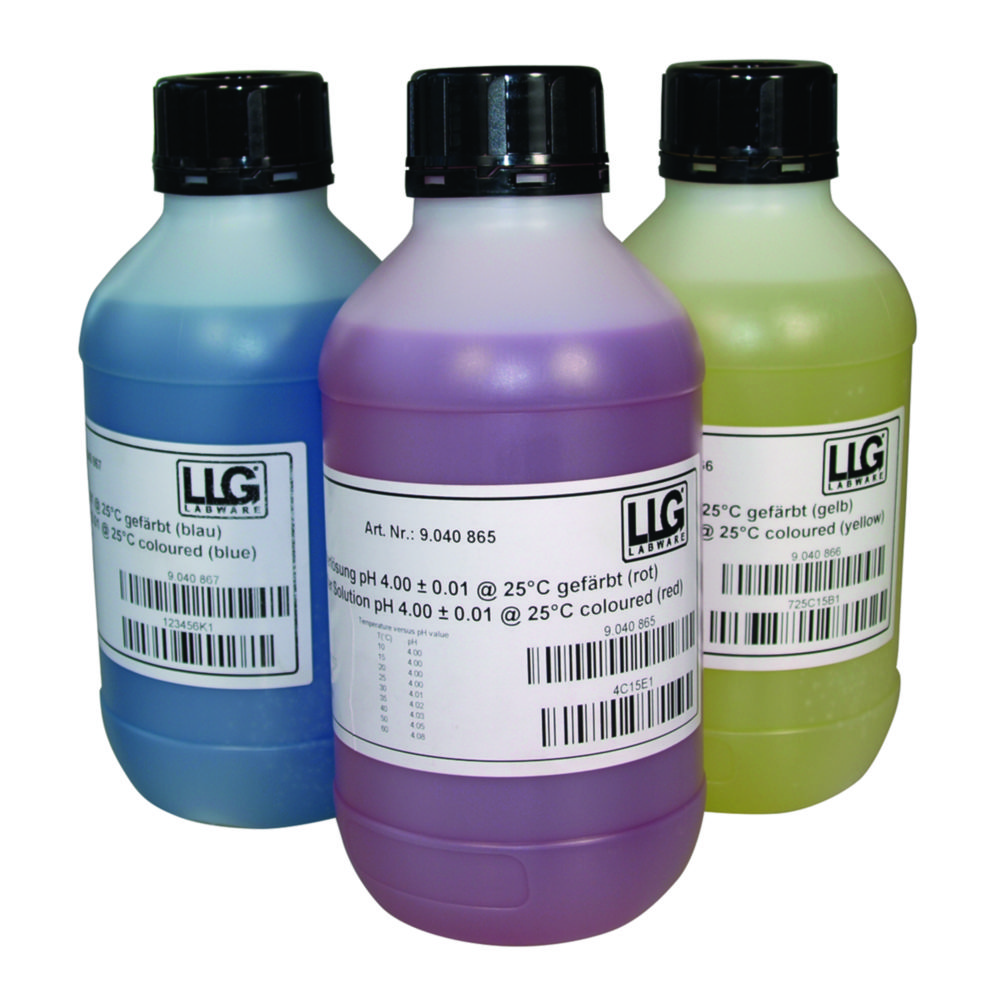 Solutions tampons pH LLG avec code couleur | Valeur pH à 25 °C: 10,00