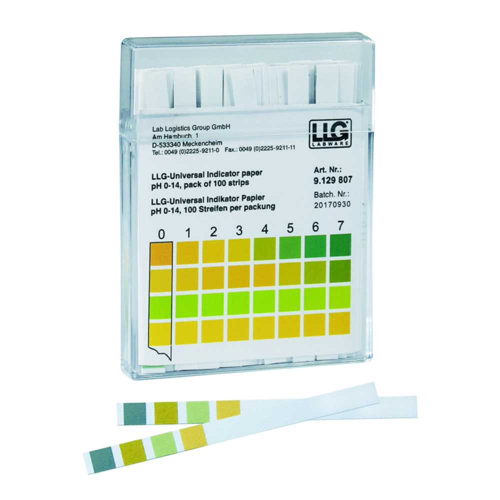 Papier indicateur - LLG, en bandelettes | Plage pH: 0 ... 14